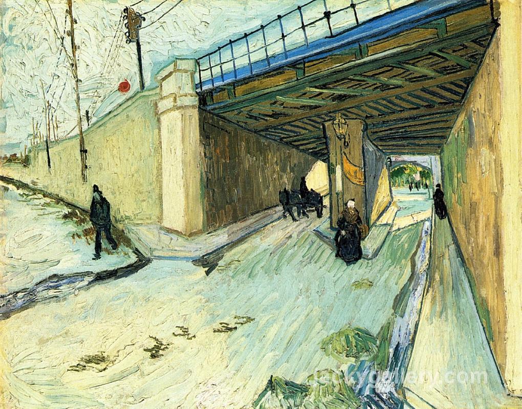 The Railway Bridge over Avenue Montmajour, Van Gogh painting